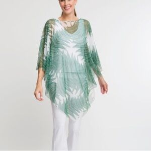 Ala von Auersperg Artemisia Mesh Poncho In Queen Palm
